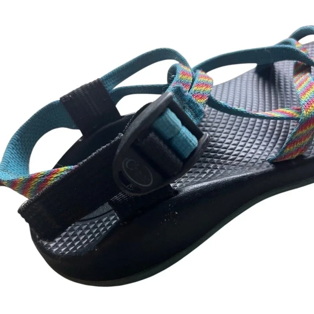 Chaco Girls Fiesta Stripe Rainbow Sandals Size 4 - Picture 3 of 5